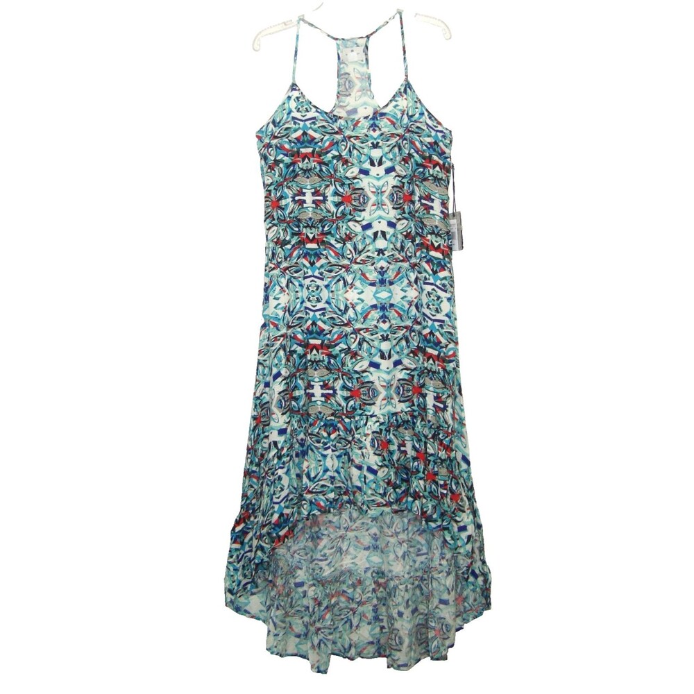 NWT Brooke Reidt for Element Bali Racer Back Hi Lo Ruffled Hem Maxi Dress Size S